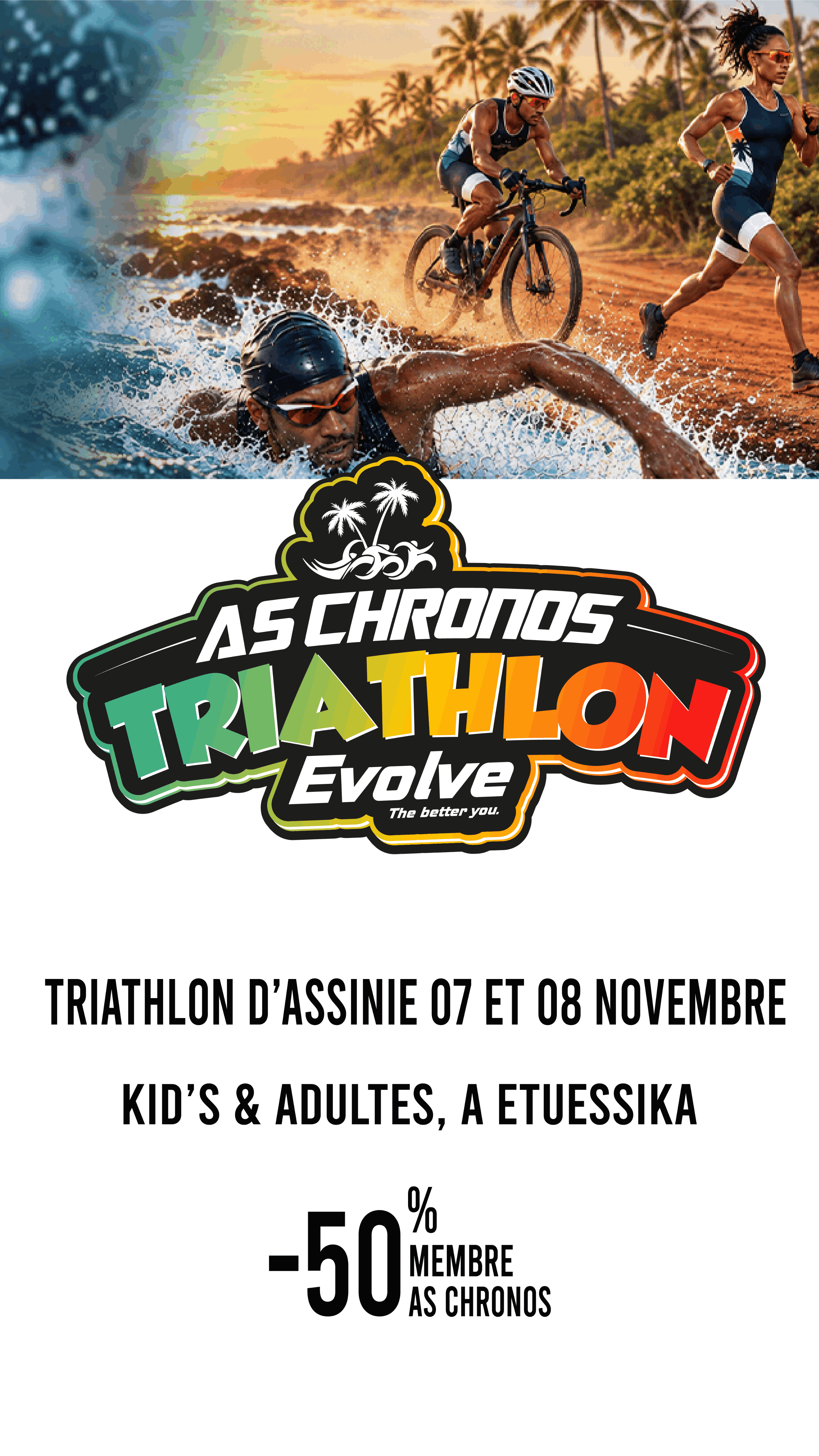 Triathlon d'Assinie 2026 - Kids et adultes